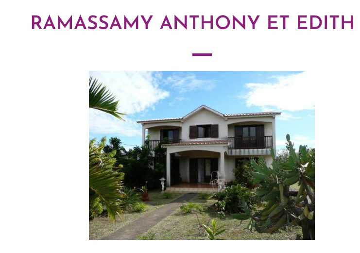 RAMASSAMY Anthony et Edith ** 97435 Saint Paul